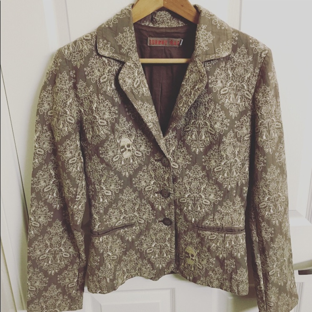 Johnny Was skull embroidered blazer